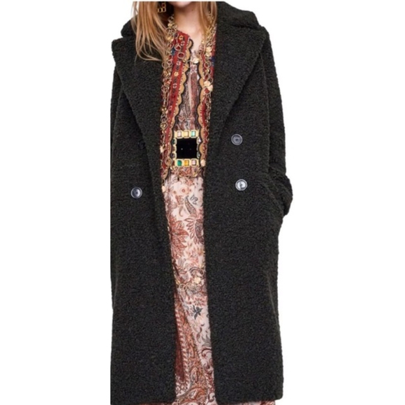 Zara Dark Brown Teddy Jacket - Picture 2 of 10